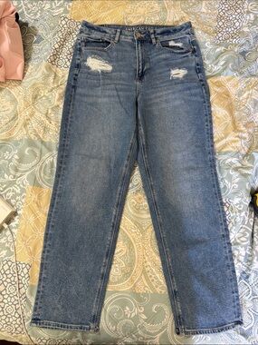 American Eagle Outfitters Straight Leg Distressed Blue Jeans, USED